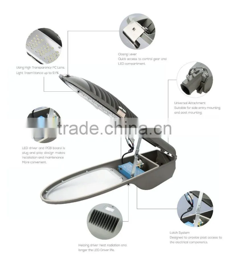 ZY-6019-30W/40W/50W LED outdoor aluminum street light/led road light 5year warranty