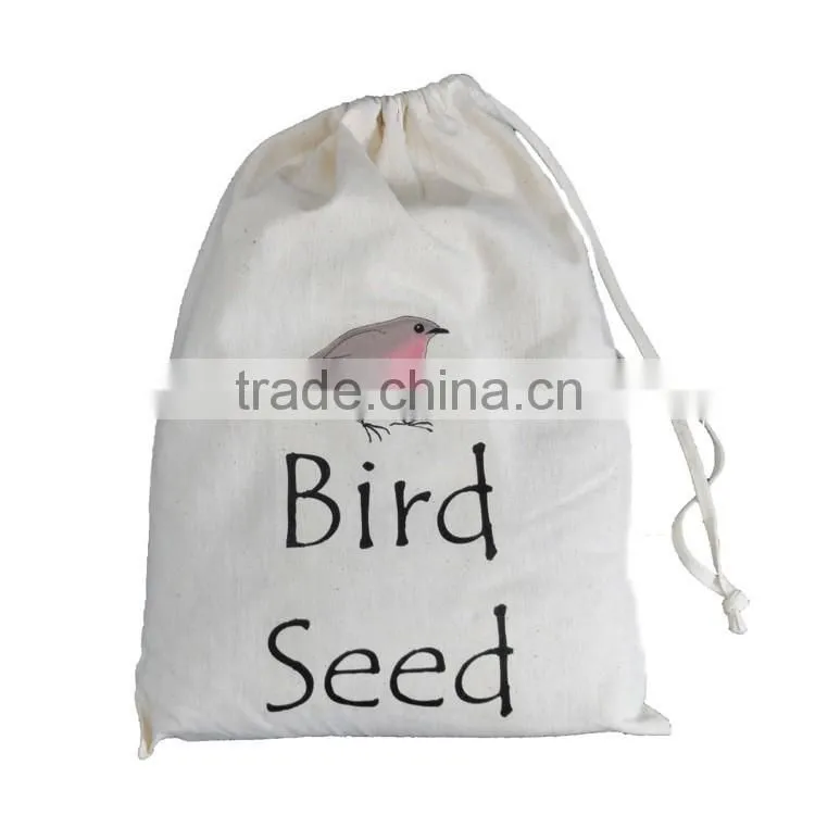 Promotional heat transfer cotton drawstring bag