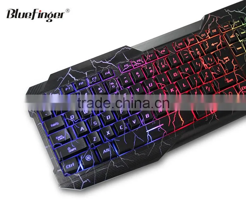 Colorful Cool cheaper USB wired keyboard in rainbow crack parttern