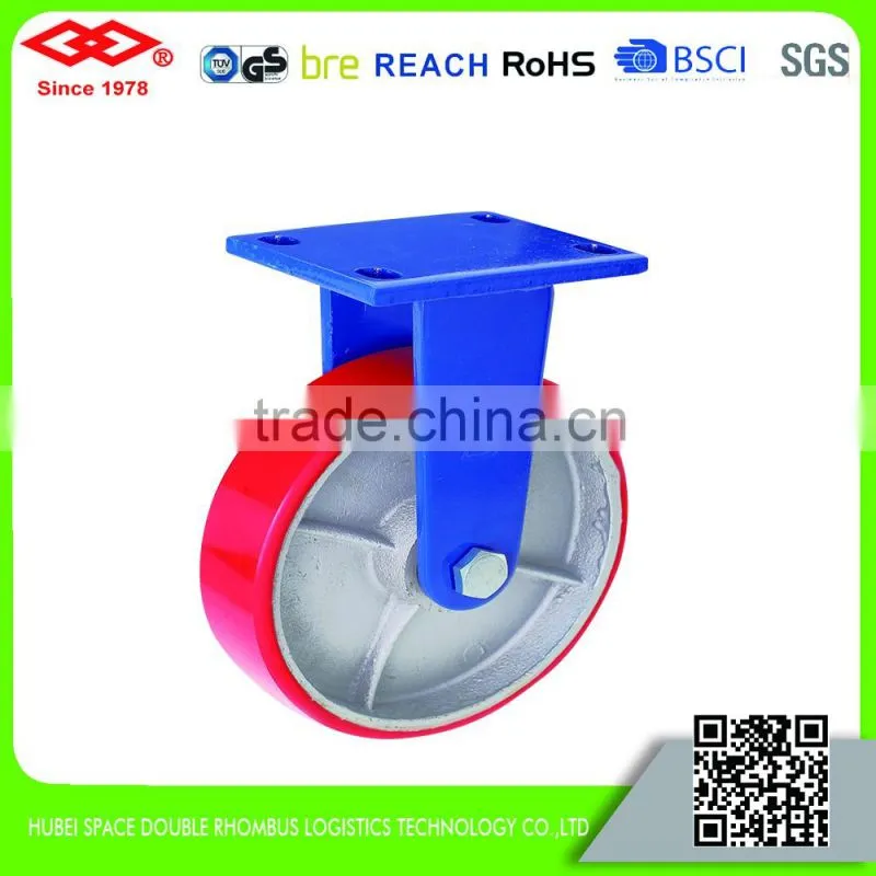 150mm-200mm Super heavy duty polyurethane caster with cast iron center
