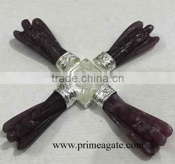 7 Chakra Angel Generator : Lepidolite Angel Energy Generators : Khambhat Agate wholesaler