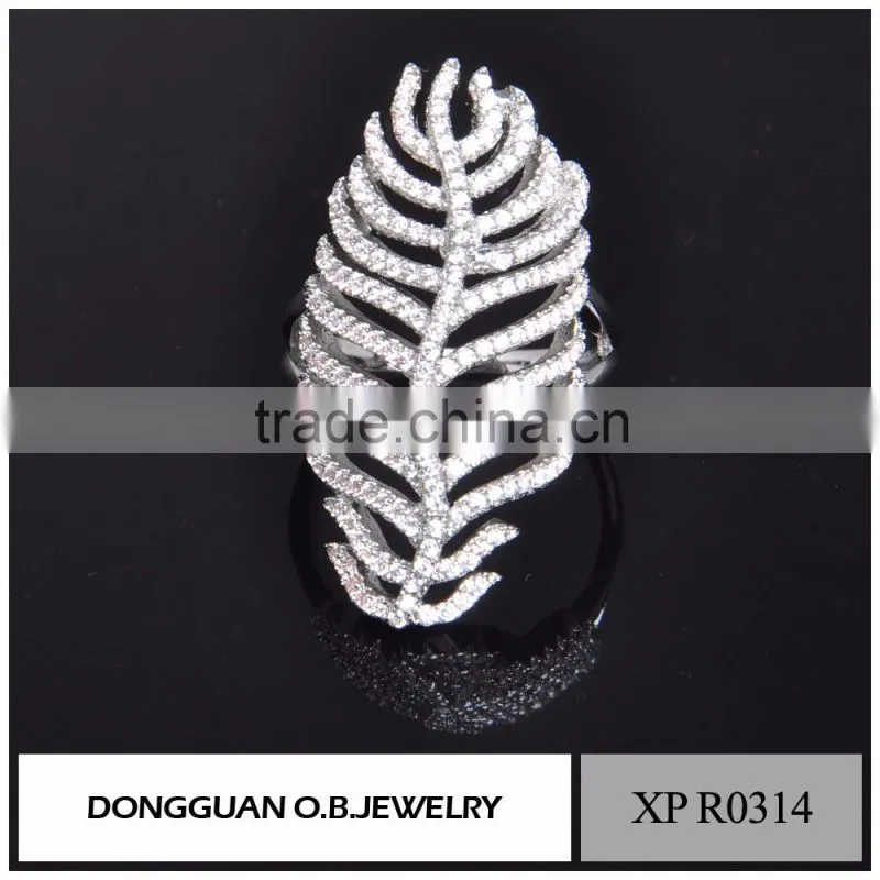 New Arrival White Gold Plated Finger Ring with AAA Zircon Diamond Stones for Women Girls