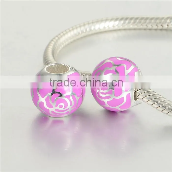 Fashionable European Style Enamel 925 Sterling Silver Charm Beads