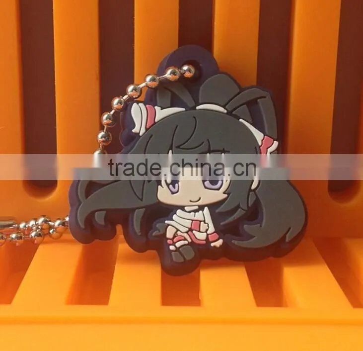 promotion keychain/cheep rubber key chain/cartoon keyring