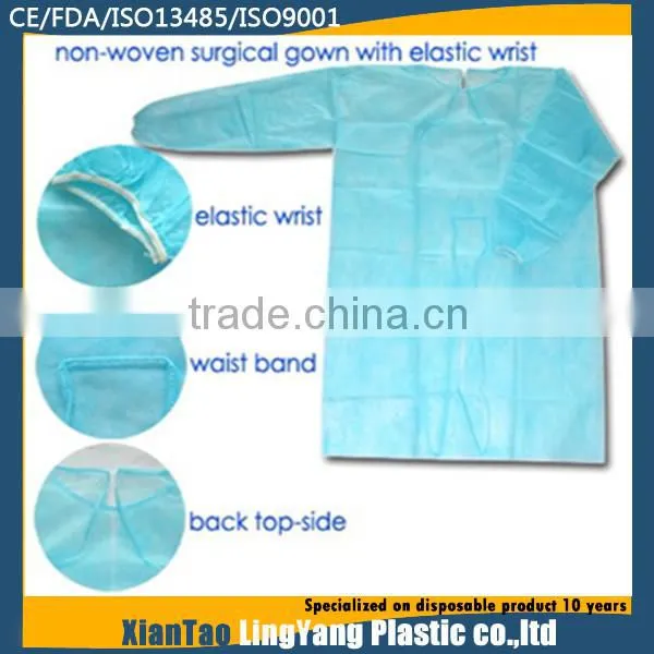 Disposable yellow surgical gowns 100% polypropylene