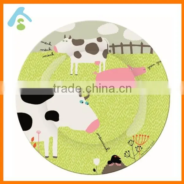colorful print melamine plate ; melamine kids dinner plate