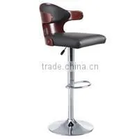#2014H# Modern New Bent Plywood PU Leather Swivel High Bar Stools for Kitchen Use