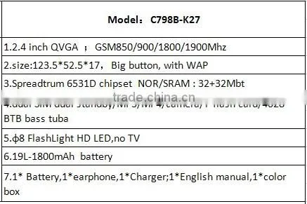 C798B-K27 Low Price China Cell Phone,Feature Phone