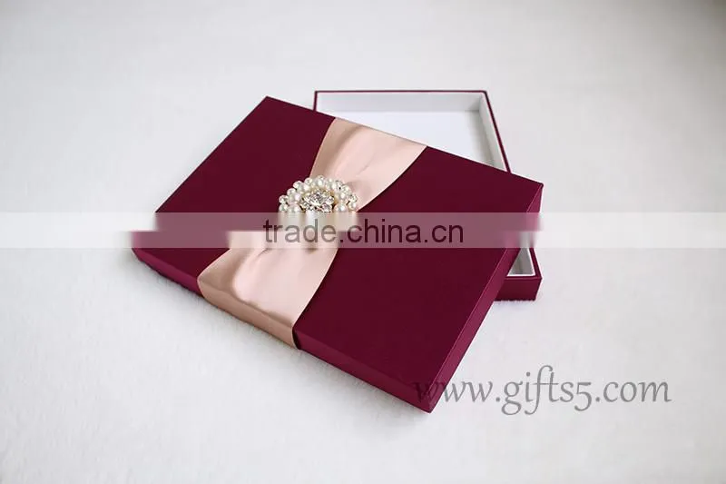 Gorgeous Burgundy wedding invitation boxes