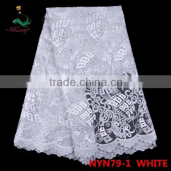 Haniye 2016 Nigerian wholesale embroidered french tulle lace fabric/NYN79