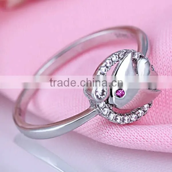 Wholesale Korean edition fish design 925 sterling silver rings