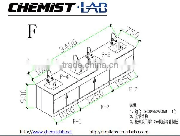 High Quality Wooden Lab Work Bench With 2 Layers Reagent Shelf In Biology Laboratory