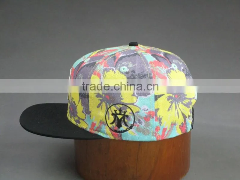 Customer high quality 6- panel snapback hat with woven lable