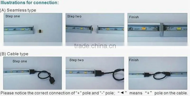 Aluminum led SMD5050 led strip rigid light bar with remote controller