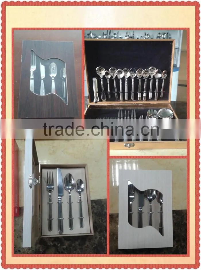 red plastic handle stainless steel flatware