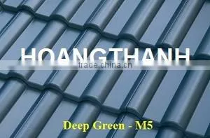 Concrete roof Tile wave small Dreep Green M5
