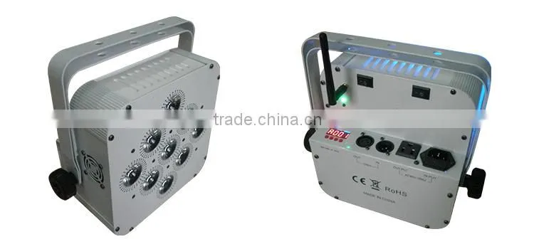 High power rgbwa 6IN1 battery led flat par stage light