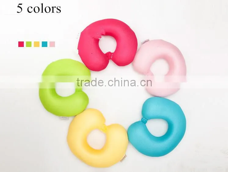 2015 china factory supplier wholesale Selling well fashion 100% cotton super soft U shape folding travel neck mesh pillow