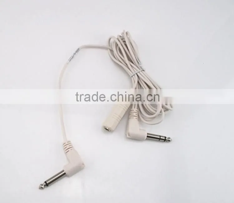 High quality 2 in 1 6.3mm nickel plated 3m medical switch electrode cable