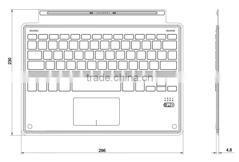 wireless keyboard for tablet pc Microsoft Surface Pro 4 12.3inch Ultra-Thin Aluminum Touchpad Bluetooth Keyboard-MZ-1088