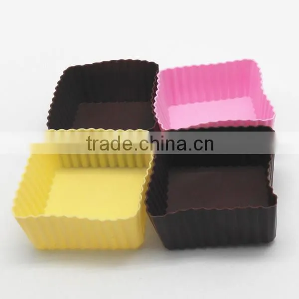 High quality long time used Square Silicone Muffin Cup cake mold