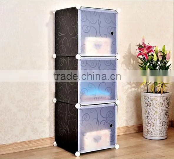 New fresh style water proof DIY easy clean plastic wardrobe (FH-AL0013-3)