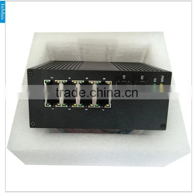 2x1000M FX(SFP Slot) to 8x10/100MBase TX Gigabit Industrial PoE Switches P610A