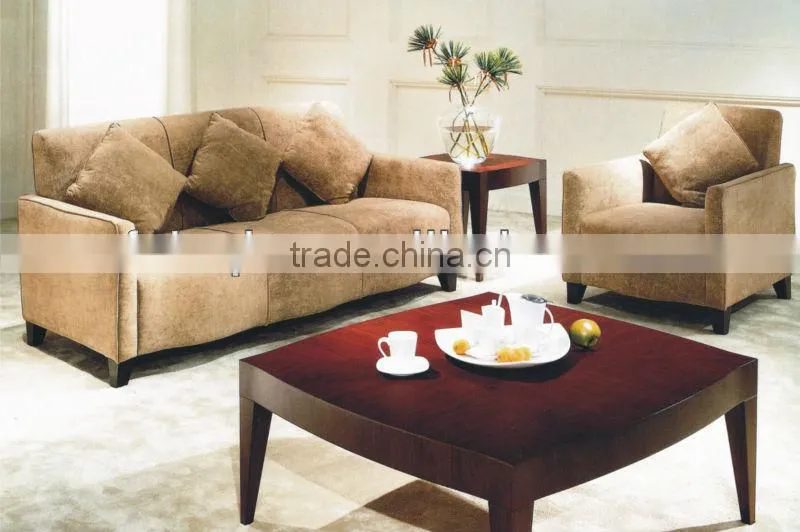 Hot Sale FoShan Supplier Wooden Fabric Hotel Sofa Set(LQ-SF40)