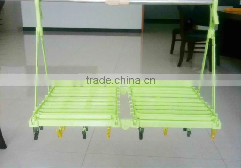 aluminum foldable clothes hanger with clothes pin,duster cloth hanger