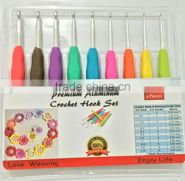 New arrival 11 Knitting Needle Crochet Hook/Soft Handle Crochet Hook Set