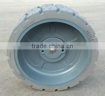 2016 new style deep groove tread solid tire with rims 15x5 with factory price