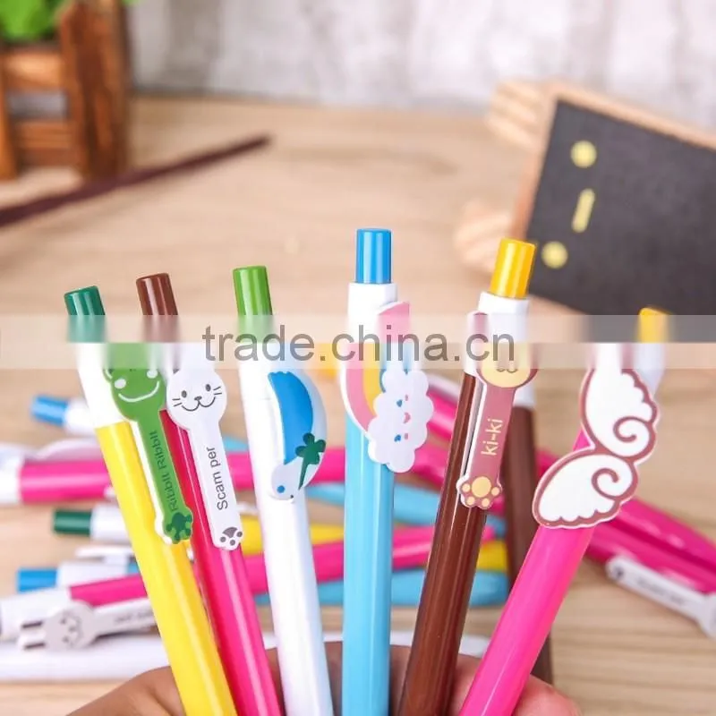 rainbow pen,cartoon lovely plastic ball pen