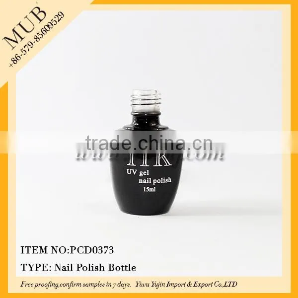15ml Black unique empty nail polish bottle wholesale