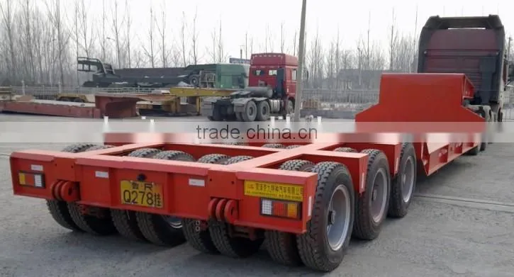 Tri-axle 60 tons extendable low bed semi trailer, wind power transporter truck trailer