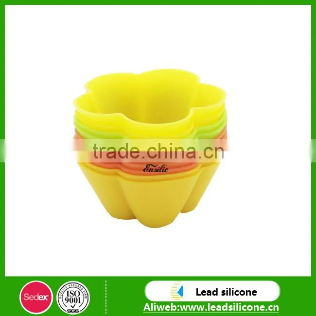 Rainbow Colors Custom Flower Shape Design Non-toxic Food Grade Silicone Cake Mould