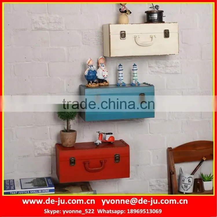 Home Wooden Wall Shelf With Drawers