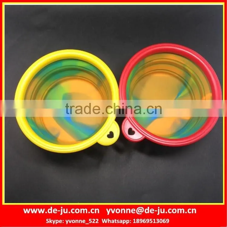 Cute Colorful Foldable Silicone Pet Food Bowl