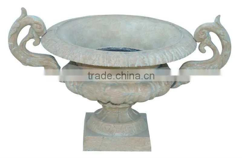 antique cast iron garden pot
