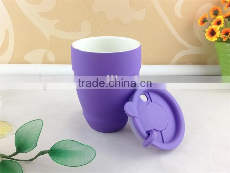 plastic lid color glaze ceramic coffee mug cup