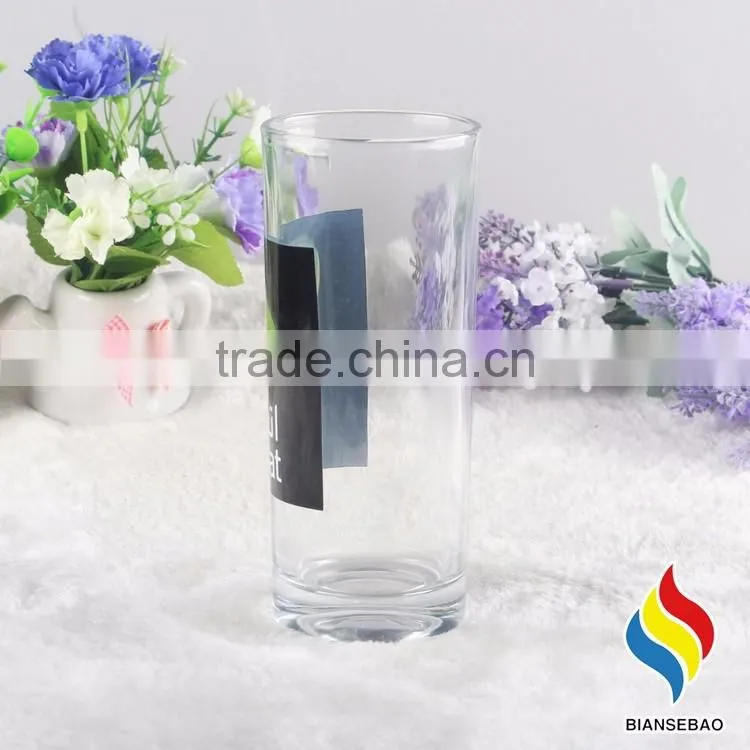 Custom logo printed clear cheap drinking glass cup, ice cream glass cup