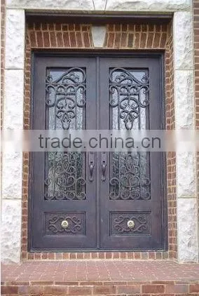 Bisini luxury design wrought iron double entry door (BG90057)