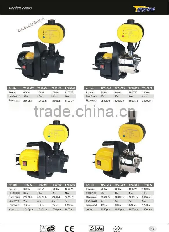 Self priming Water Tank Automatic Pressure Pump