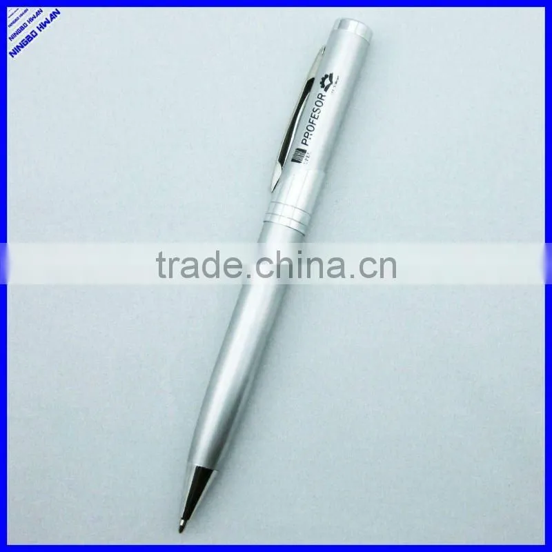 silver color slim metal twist ballpoint pen