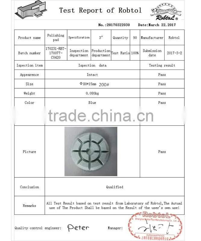3" 200#diamond floor polishing pads velcro grinding grinder renew renovation marble granite concrete terrazzo