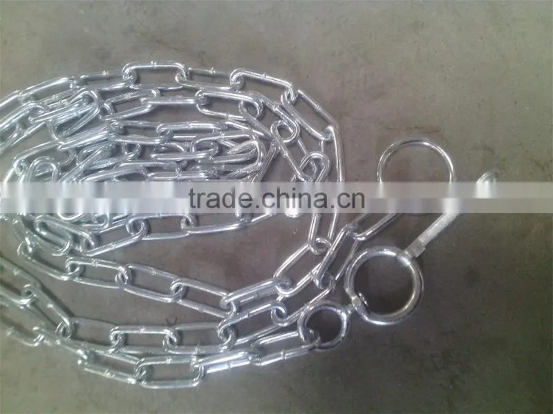 zinc plated dog chain with soft lead