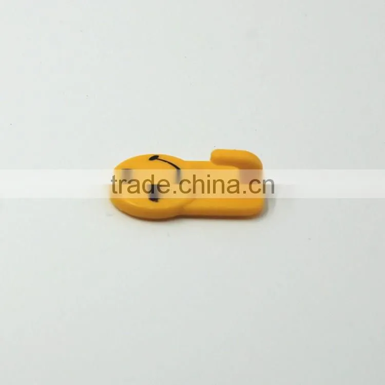 Set of 6 Yellow Smile Face Household Plastic Self Adhesive Wall Hook