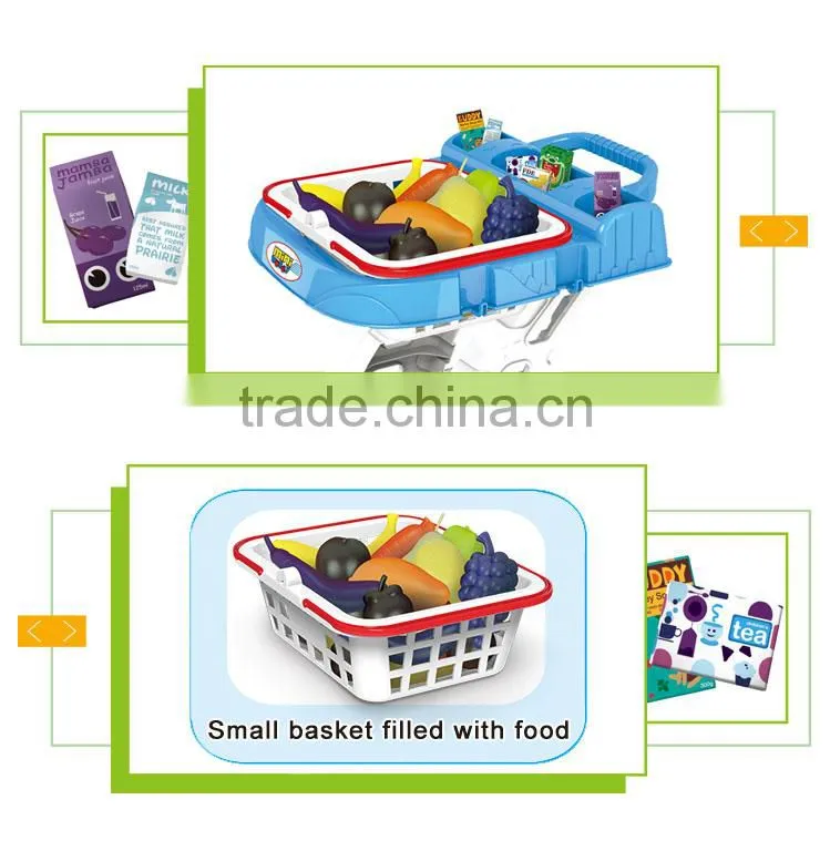 Kids kitchen pretend play set vegetable and fruit trolley
