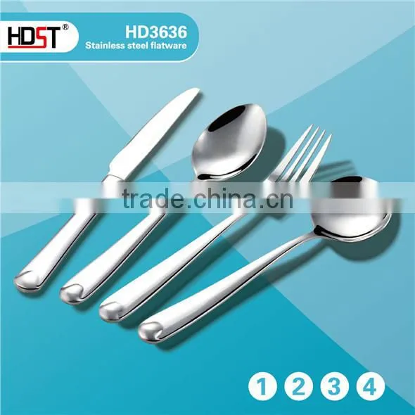 2015 Hot Sale fashion water drop type handle hotel 16pcs cutlery set