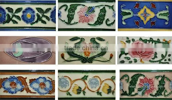Hand Painted Ceramic Border Line Tiles