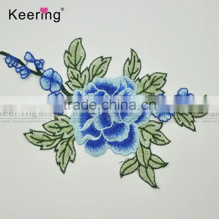 Hot Sale Pretty Peacock Feather Embroidery Patch Fabric Craft WEF-019